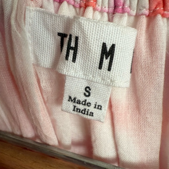 THML Dress Size Small Pink and Orange Checkered with Teal Tassels - Picture 3 of 7